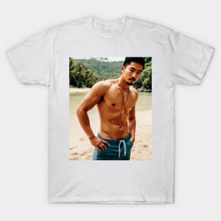 Sexy Shirtless Beefcake Thai Hunk - AI Art Remix 909 T-Shirt